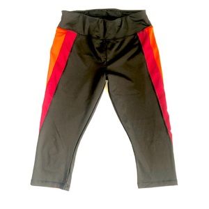 Red Striped Crop leggings